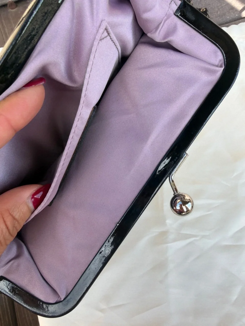 Coach Black Sequin Kiss-Lock Wristlet Clutch - Picture 8 of 14